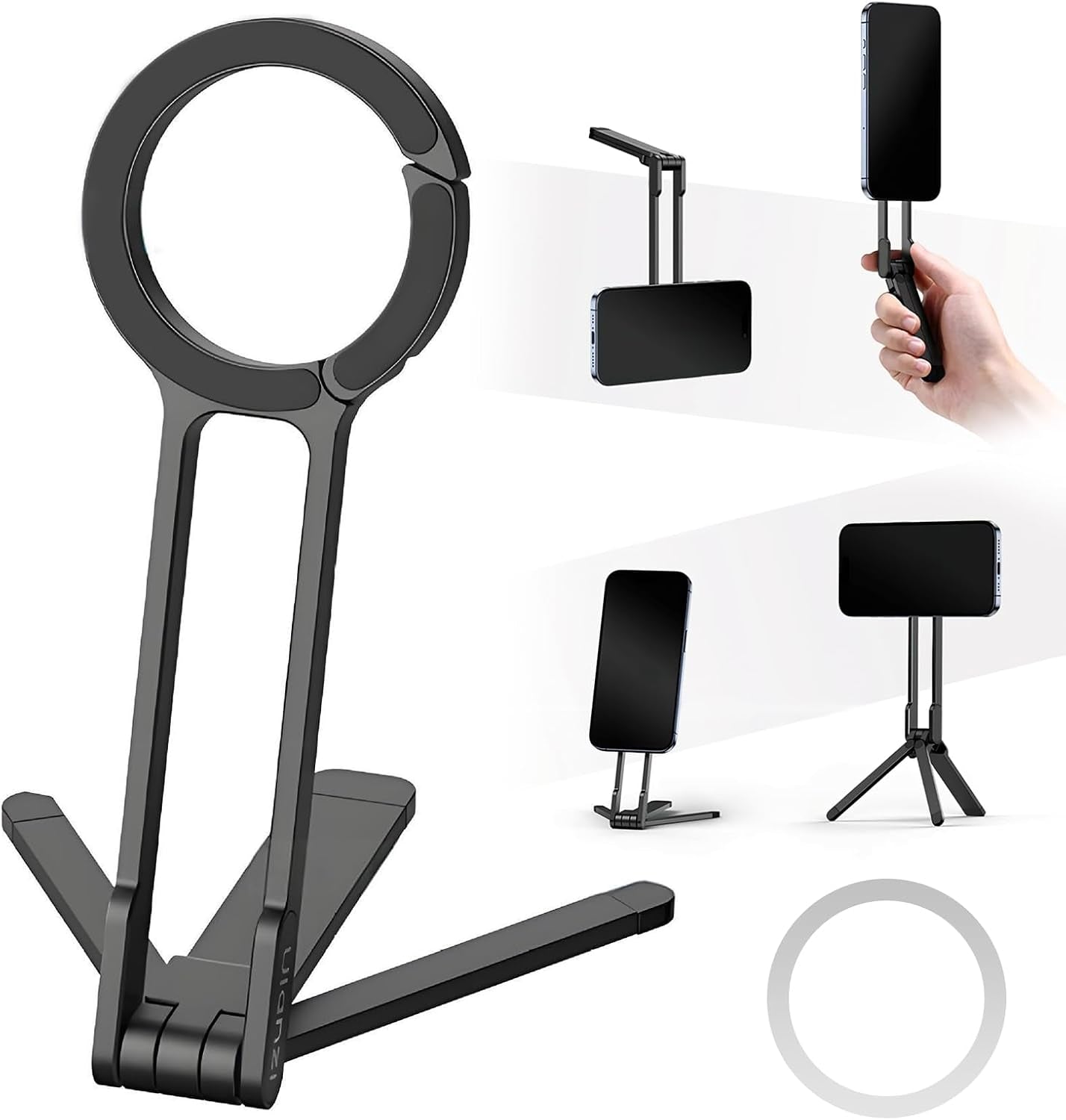 Magnetic Pocket Phone Tripod Stand,Ma30 Mini Portable Cell Phone Holder | with Strong Magnet, Aluminium Maglock Smartphone Quick Mount Compatible with Iphone 17 16 15 14 13 12 Series
